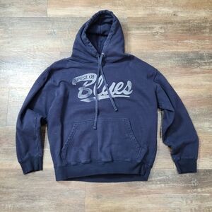 HOUSE OF BLUES NAVY BLUE HOODED SWEATSHIRT SIZE MEDIUM